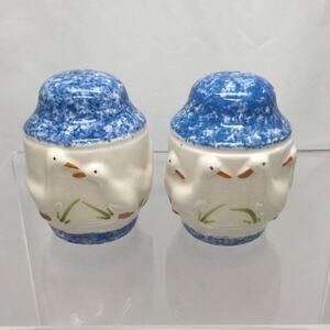 Los Angeles Blue Stipple Duck Salt and Pepper Shaker Set